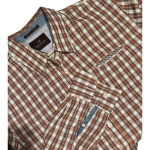 Scotch Soda‎ Mens Shirt Shirt Red Plaid Check Button Up Casual True Gentleman L